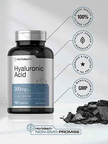 Hyaluronic Acid Supplement | 200 mg | 150 Capsules | Non-GMO and Gluten Free Supple Horbäach Au supplements