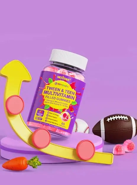 Nextdia Multivitamin Filled Gummies for Teen Boys Girls 12-17, 18, 19, Kids 10+ Multivitamin with Omega 3, Calcium + Magnesium + Zinc, Multi-Minerals Nextdia Au supplements