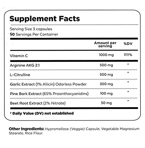 Type Zero Nitric Oxide 6X Booster, 150 Veggie Capsules - Natural Supplement - Beetroot Type Zero Au supplements