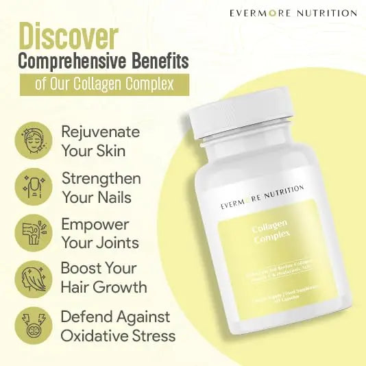 EVERMORE NUTRITION Grass Fed Collagen Complex with Hyaluronic Acid, Vitamin C and Active Peptides EVERMORE NUTRITION Au supplements
