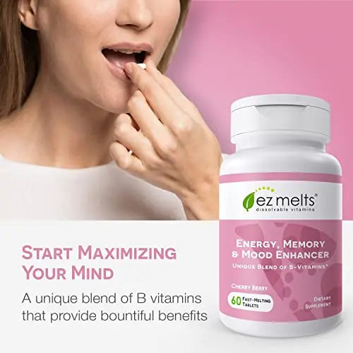 EZ Melts Dissolvable Energy, Memory & Mood Enhancer, Blend of B-Vitamins, Sugar-Free EZ Melts Au supplements