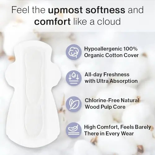 SANDIS Feminine Pad for Women - Large 48 Count 100% Organic Cotton Ultra Thin with Wings SANDIS Au supplements
