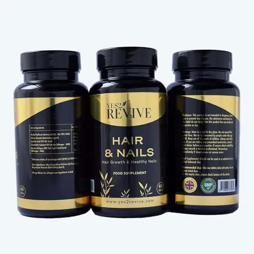 YES2 REVIVE Hair Nails Growth - Includes Marine Collagen, Ascorbic Acid, MSM & Vitamin C for Men and Women Skin, Longer, Strength, Thicker YES2 REVIVE Au supplements