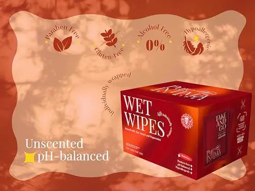 Feminine Wipes - Flushable Wet Wipes - Individually Wrapped 40 Units - pH Balanced- Alcohol-Free PureIntima Au supplements