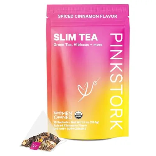 Pink Stork Slim Tea with Organic Dandelion Root, Green Tea, Ginger and Hibiscus for Detox Pink Stork Au supplements