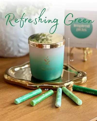 Inspired Picks Refreshing Green Candle – Wood Sage & Sea Salt w/Gold Stemmed Leaves Symbol Inspired Picks Au supplements