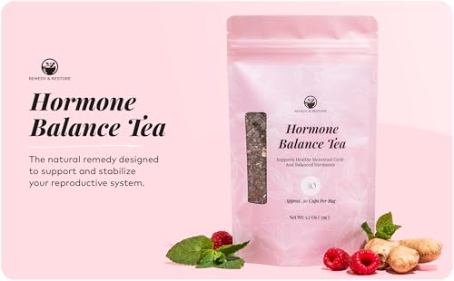Remedy & Restore Herbal Tea for Hormone Balance - Natural Menstrual Cycle Support, Spearmint Flavor, Loose Leaves, 1 Count Remedy & Restore Au supplements