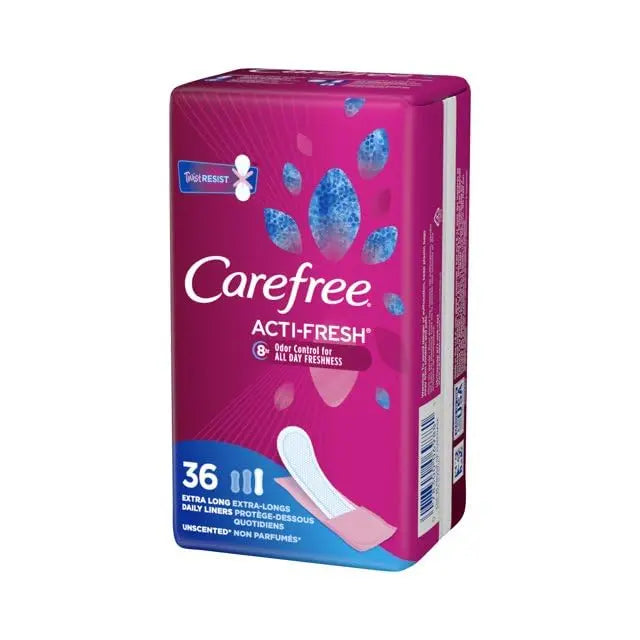 Carefree Liners Extra Long- Pantiliners for Women 36 Count (Pack of 3), Set with Feminine Flushable Msupps.com Au supplements