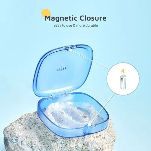 Slim Transparent Aligner Case with Magnetic Closure, Small Compact Retainer Holder Fits Maobuli Au supplements