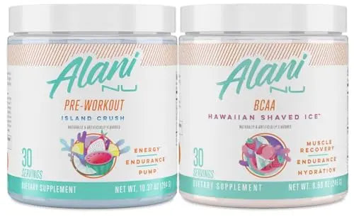 Alani Nu Island Crush Pre Workout and BCAA Hawaiian Shaved Ice Post Workout Powder Alani Nu Au supplements