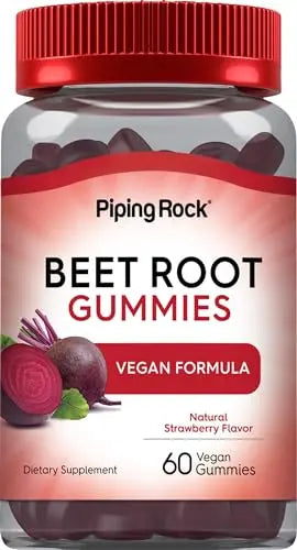 Beet Root Gummies | 60 Count | with Nitrates and Black Pepper Extract | Nitric Oxide Piping Rock Au supplements