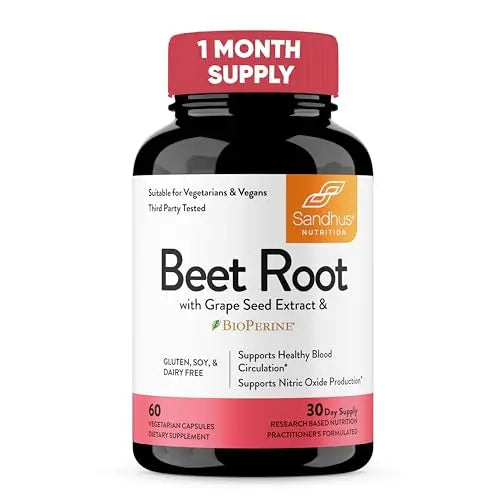 Sandhu's Beet Root Powder Capsules with Bioperine| 60 Capsules, 60 Days Supply Sandhu's Au supplements
