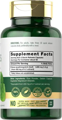 Carlyle Cissus Quadrangularis 1800mg | 200 Capsules | Traditional Herb Extract Carlyle Au supplements