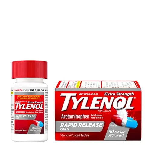 Tylenol Extra Strength Acetaminophen Rapid Release Gels for Pain & Fever, 50 Count Tylenol Au supplements