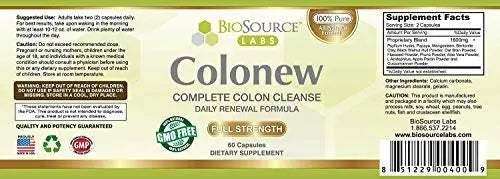 BioSource Labs Colonew Complete Colon Cleanse Natural Detox Supplement for Daily BioSource Labs Au supplements