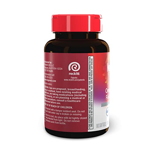 Megared Omega-3 Fish Oil + High Absorption Krill Oil 500mg Softgels, MegaRed Advanced 4in1 (80 count in a bottle) Concentrated Omega-3 Fish