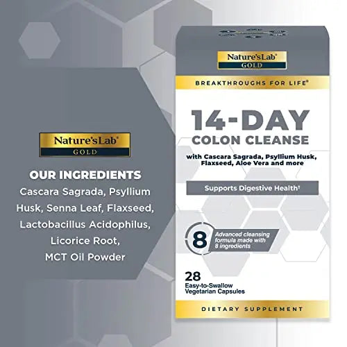 Nature's Lab Gold 14 Day Colon Cleanse* - Blend of Probiotics, Fiber, Flavonoids Nature's Lab Au supplements