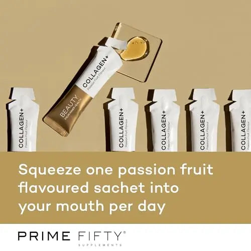 Prime Fifty Liquid Collagen 5,000mg, 14 x 15ml Sachets – Passion Fruit Flavour FutureYou Cambridge Au supplements