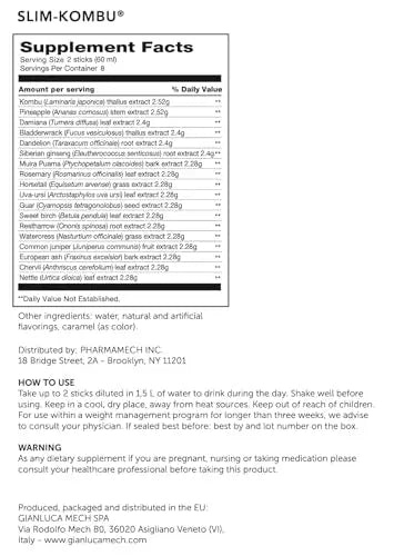 Gianluca Mech - Slim-Kombu, Keto Compliant Slimming Tonic, Gluten Free Dietary Supplement GIANLUCA MECH SpA Au supplements