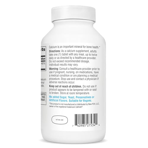 21st Century Calcium 600 mg Supplement (400 Tablets), Vegan-Friendly Bone Strength Calcium Supplement, Non-GMO & Gluten-Free Calcium Carbonate,