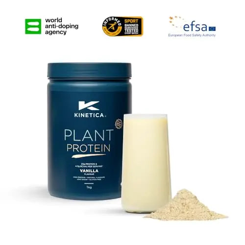 Kinetica Vanilla Flavour Plant Protein 1kg | Blend of Pea and Rice Protein | Vegan Kinetica Au supplements