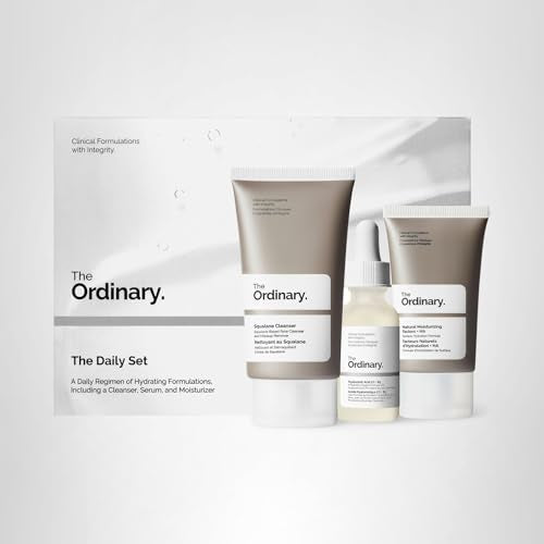 The Ordinary The Daily Set, Daily Skincare Routine with Squalane Cleanser, Hyaluronic Acid 2% + B5, and Natural Moisturizing Factors + HA | Skin Care Set