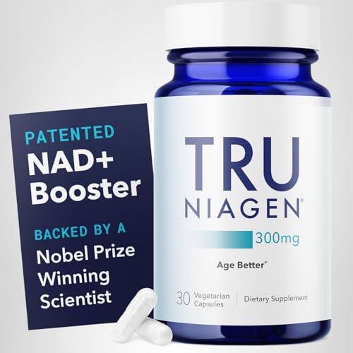 TRU NIAGEN Patented NAD Supplement for Brain Function, Anti Aging & Cell Regeneration, 300mg Niagen, 30 Servings | Supports Cellular Energy, Muscle