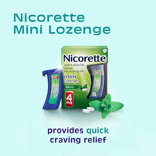 Nicorette 4 mg Mini Nicotine Lozenges to Quit Smoking - Mint Flavored Stop Nicorette Au supplements