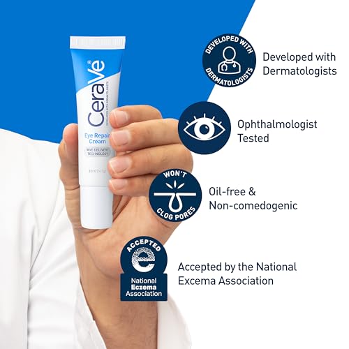 CeraVe Eye Repair Cream, Under Eye Cream For Puffiness And Bags Under Eyes, Hyaluronic Acid + Niacinamide