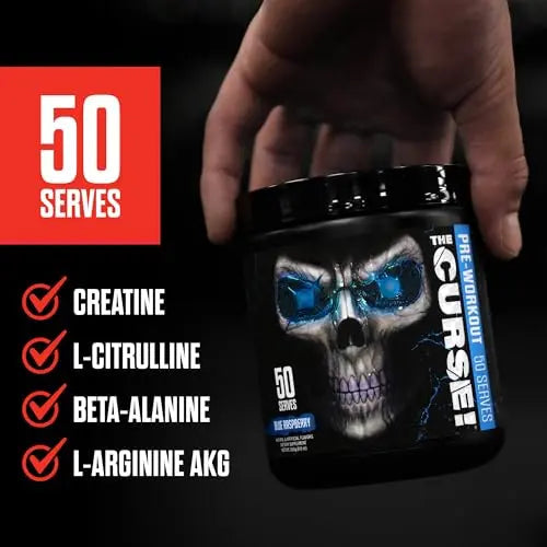JNX SPORTS The Curse! Pre Workout Powder - Blue Raspberry 50 Servings | Preworkout JNX SPORTS Au supplements