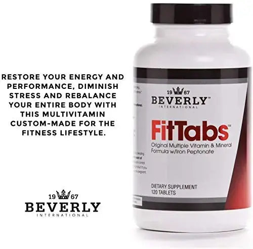 Beverly International Fit Tabs Daily Multi-Vitamin/Mineral with Iron Peptonate,120 Tablets. (30 Servings) Notice The Difference Beverly International Au supplements