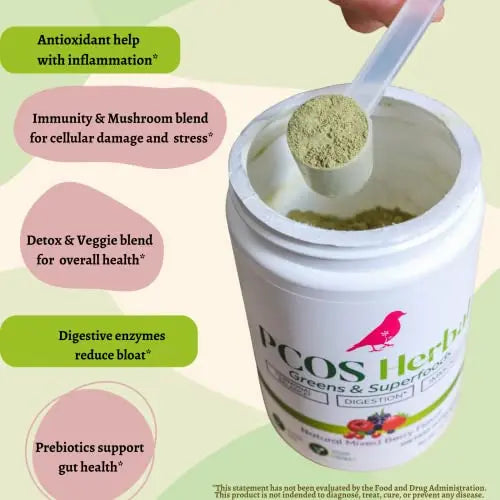 PCOS Herbal Green Superfood Probiotic Powder Mix: Hormonal Balance, Energy Boost PCOS Herbal Tea Au supplements