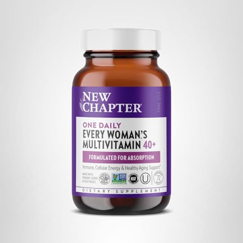 New Chapter Women’s Multivitamin 40+, extra B6 & B12, Biotin for Hair Growth, D3, Vit C, Zinc for Immune & Stress Support, Gentle on an Empty Stomach