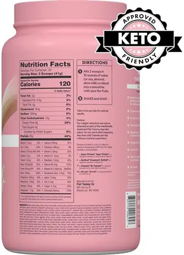 Flat Tummy Tea Meal Replacement Shake – Vanilla, 20 Servings - Plant Based Protein Flat Tummy Tea Au supplements
