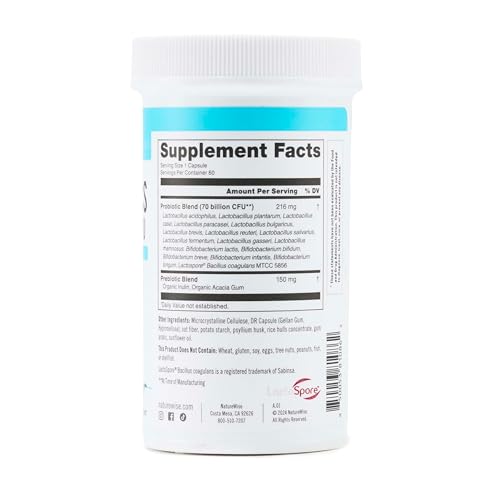 NatureWise Probiotics 70 Billion CFU - 17 Strains + Organic Prebiotics - Immune, Digestive & Gut Health Support for Women & Men - Vegetarian, Gluten-Free, Non-GMO - 60 Capsules[2-Month Supply] NatureWise Au supplements
