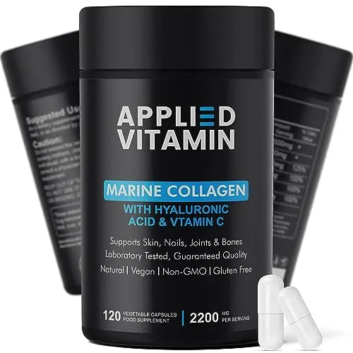 Applied vitamin Marine Collagen Capsules 2000mg-Enhance with Hyaluronic Acid, Zinc, Vitamin C & Biotin 120 Applied Vitamin Au supplements