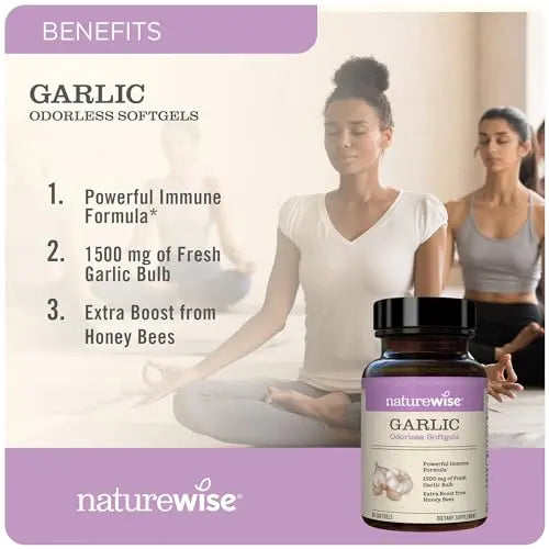 NatureWise Garlic Odorless Softgels 1500mg Support Teeth & Immune System Health NatureWise Au supplements