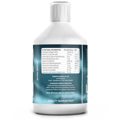 Marine Collagen 2.2 Liquid 10000mg Sugar Free Ready to Drink Berry Flavour, Hyaluronic Acid, Pure Peptide, Vitamin B5, B6, B7, C, D3 Best4Group Au supplements