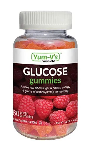 YumVs Complete Glucose Gummies, Raspberry Flavor, (60 Ct); Chewable YUM-V'S Au supplements