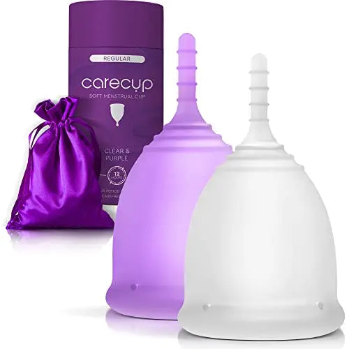 CareCup Menstrual Cups - Set of 2 Reusable Period Cups - Premium Design with Soft, Flexible Carecup Au supplements