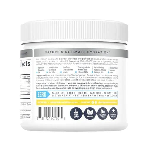 Hi-Lyte Keto K1000 Electrolyte Powder | Lemonade | Hydration Supplement Drink Mix Hi-Lyte Au supplements