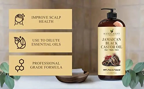 Handcraft Blends Jamaican Black Castor Oil for Hair Growth, Eyelashes and Eyebrows Handcraft Blends Au supplements
