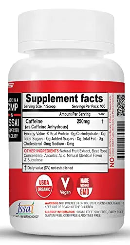 NutriJa Caffeine Powder Pre Workout Supplement - 100 Servings NutriJa Au supplements