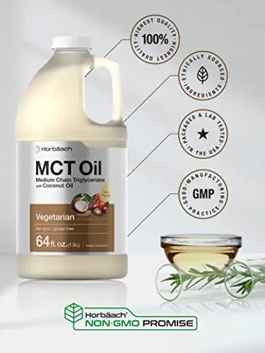 MCT Oil 64 oz | 100% Pure | Blends with Coffee, Tea, Juice and Liquids | Value Size Unflavo Horbäach Au supplements