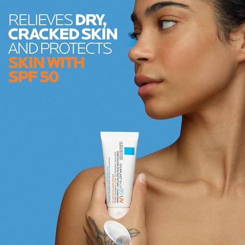 La Roche-Posay Cicaplast Balm B5 UV SPF 50, Vitamin B5 + Shea Butter + Tribioma + Madecassoside + Zinc Oxide Sunscreen