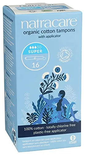 Natracare Organic Cotton Super Tampons with Cardboard Applicator, Plastic Free, Chlorine Free NATRACARE Au supplements