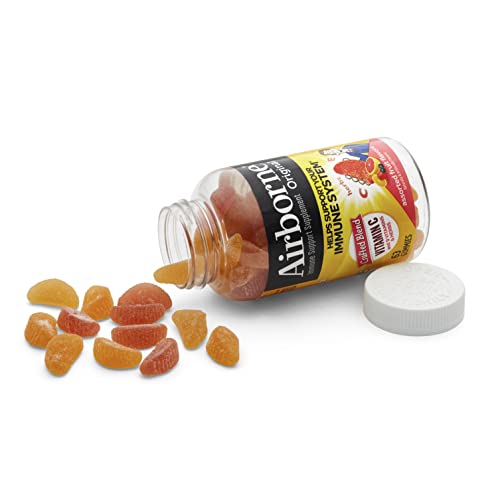 Airborne 750mg Vitamin C Gummies for Adults, Immune Support Gummies with Powerful Antioxidants VIT C & E, Caffeine Free