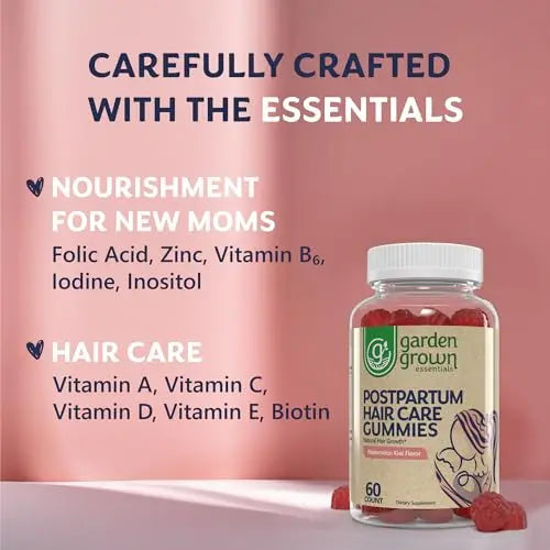 Womens Postpartum Hair Loss Gummies - Formuated for Postnatal Hair Care, Growth Garden Grown Essentials Au supplements