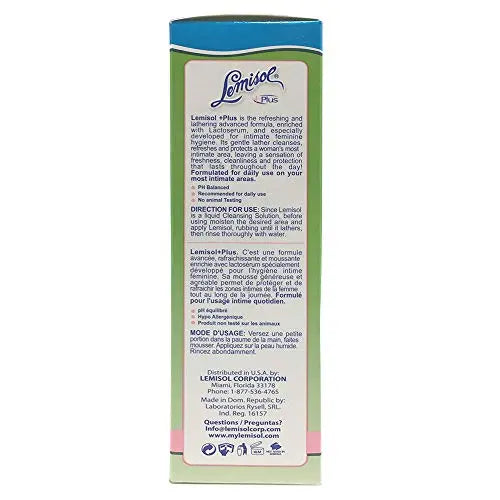 Lemisol Plus, Gentle Daily Feminine Cleanser, Original Refreshing Formula - 8 Oz (Pack of 3) Lemisol Au supplements