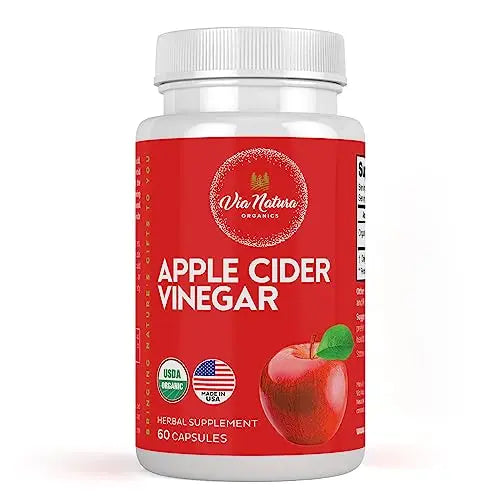 Via Natura Organics Apple Cider Vinegar Capsules 1000mg | Organic Herbal Supplement Via Natura Organics Au supplements